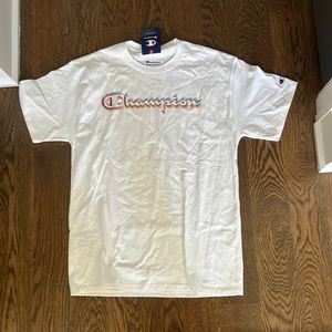 Men’s size medium white champion shirt new with tags
